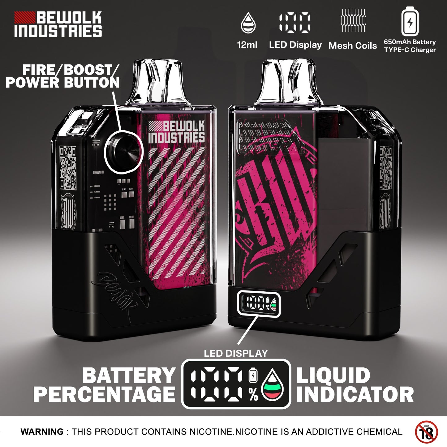 Bewolk LED Disposable Bar 6000 Puff 20mg