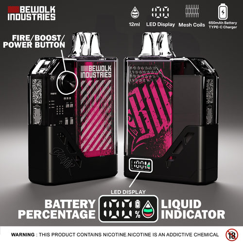 Bewolk LED Disposable Bar 6000 Puff 20mg
