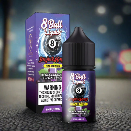 8 Ball Beverages Blackcurrant Grape Soda MTL 12mg 30ml