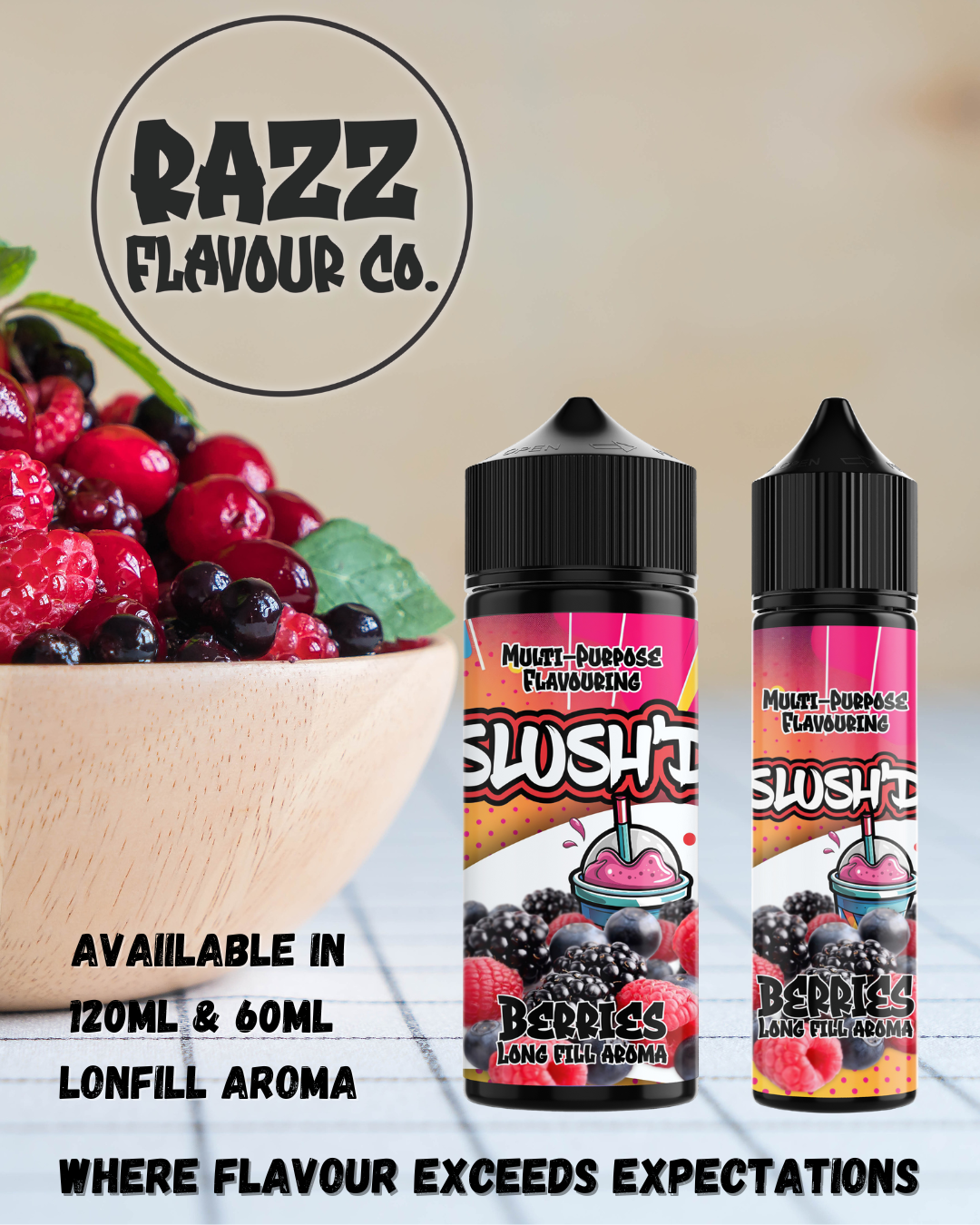 Razz Flavour Co. Slush'd Longfill - Flavour Shot Only