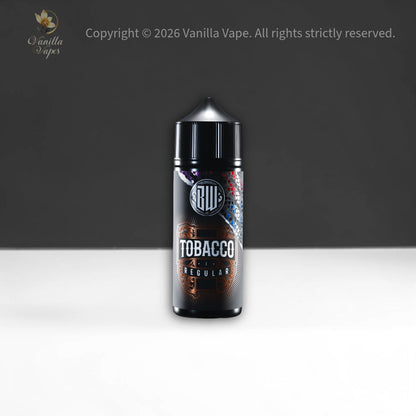 Vanilla Vape bottle labeled 'Tobacco Regular' on a dark background