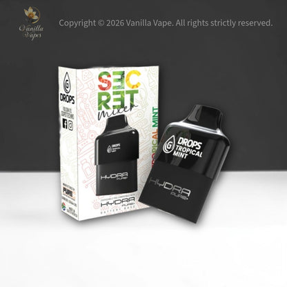 Black vape device with 'Secret Menu' packaging on a white background