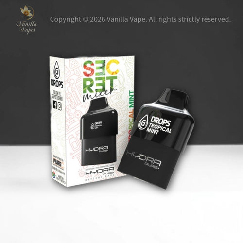 Black vape device with 'Secret Menu' packaging on a white background