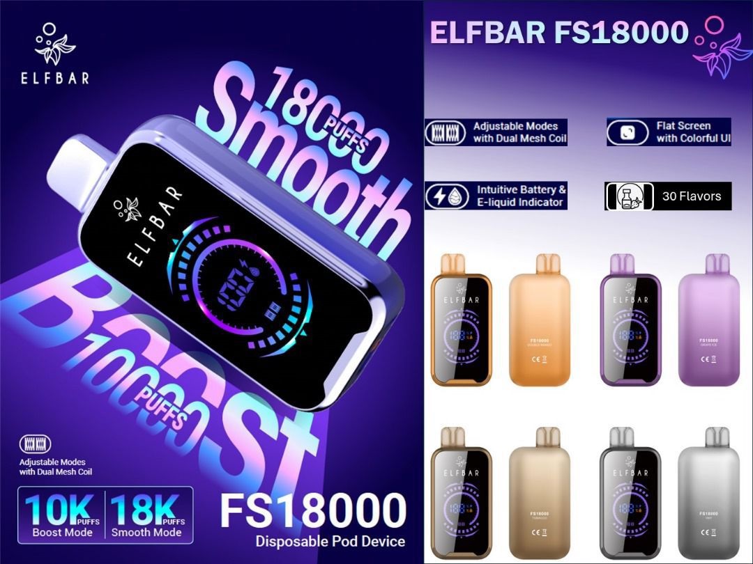 Elf Bar FS 18000 Puff Disposable 5% Vanilla Vape Elf Bar FS 18000 Puff Disposable 5% Vanilla Vape