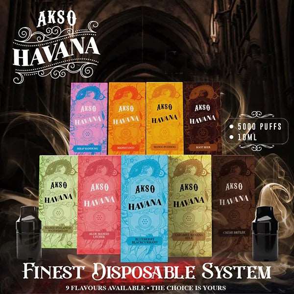 Akso Havana Disposable Pods per Pod Vanilla Vape Akso Havana Disposable Pods per Pod Vanilla Vape