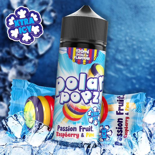 Vapology Polar Popz Passion Fruit, Raspberry, Pine Xtra 120ml 2mg