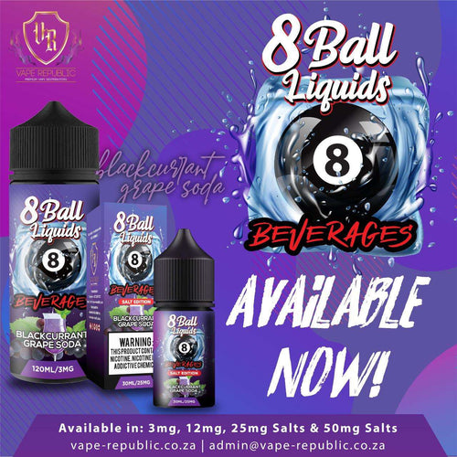 8 Ball E-Liquids - Blackcurrant Grape Soda 120ml 3mg