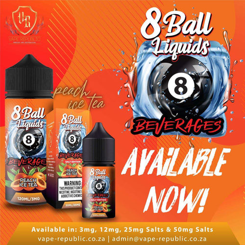 8 Ball E-Liquids  - Peach Ice Tea 120ml 3mg